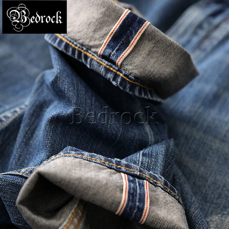Bedrock 11oz scratched washed raw denim jeans men slim-fit skinny trousers vintage selevdge jeans branded men's clothing 7323
Bedrock 11oz scratched washed raw denim jeans men slim-fit skinny trousers vintage selevdge jeans branded men's clothing 7323
