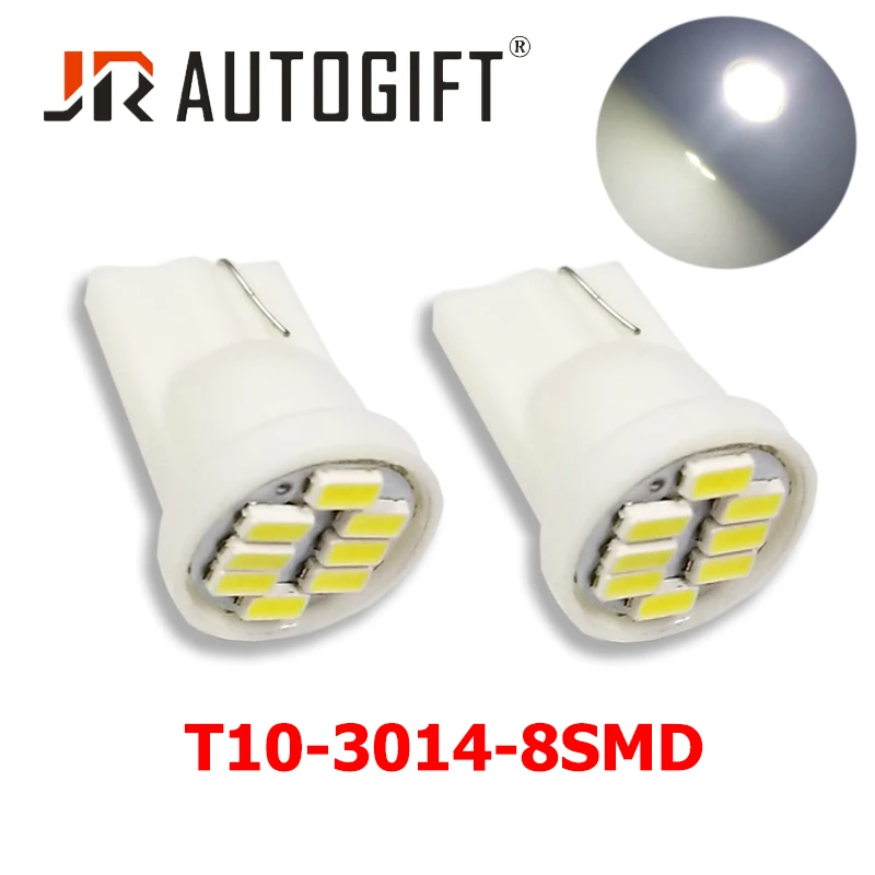 автомобильные лампы 500x LED 24V 12V T10 8 SMD 3014 194 168 W5W для индикаторов автоматической передачи, освещения приборов и номерного знака