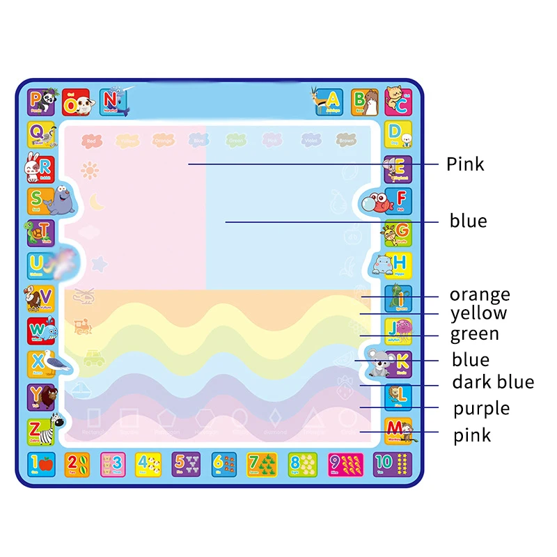 100*100cm Convenient Cartoon Pattern Magic Painting Cushion Magic Painting Mat Reusable Early Education Drawing Toy
100*100cm Convenient Cartoon Pattern Magic Painting Cushion Magic Painting Mat Reusable Early Education Drawing Toy