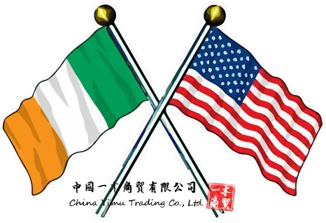 USA and Ireland Waving Flags on Poles Sticker American Irish 
USA and Ireland Waving Flags on Poles Sticker American Irish