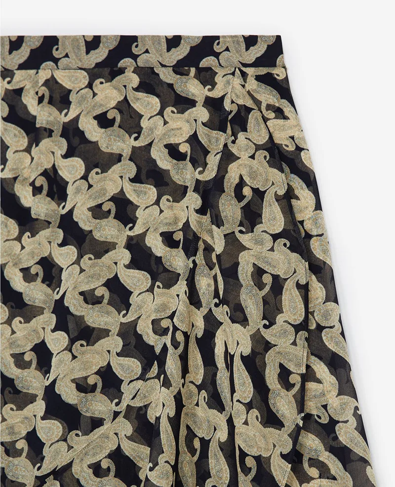 Spring and Summer New Retro Wild Cashew Print Irregular Hem Folds Mid-length Skirt Women
Spring and Summer New Retro Wild Cashew Print Irregular Hem Folds Mid-length Skirt Women