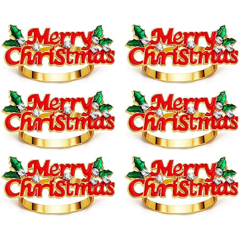 Christmas Napkin Rings Set of 6, Red Merry Christmas Napkin Ring, Napkin Holder for Christmas Party Dinner Table Decor
Christmas Napkin Rings Set of 6, Red Merry Christmas Napkin Ring, Napkin Holder for Christmas Party Dinner Table Decor