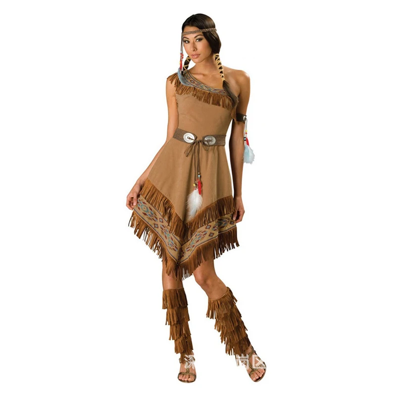 Halloween Woman Girl Indian Princess Fringed Native Savage Stage Performance Clothes Cosplay Costume Simulation Fast Shipments
Halloween Woman Girl Indian Princess Fringed Native Savage Stage Performance Clothes Cosplay Costume Simulation Fast Shipments