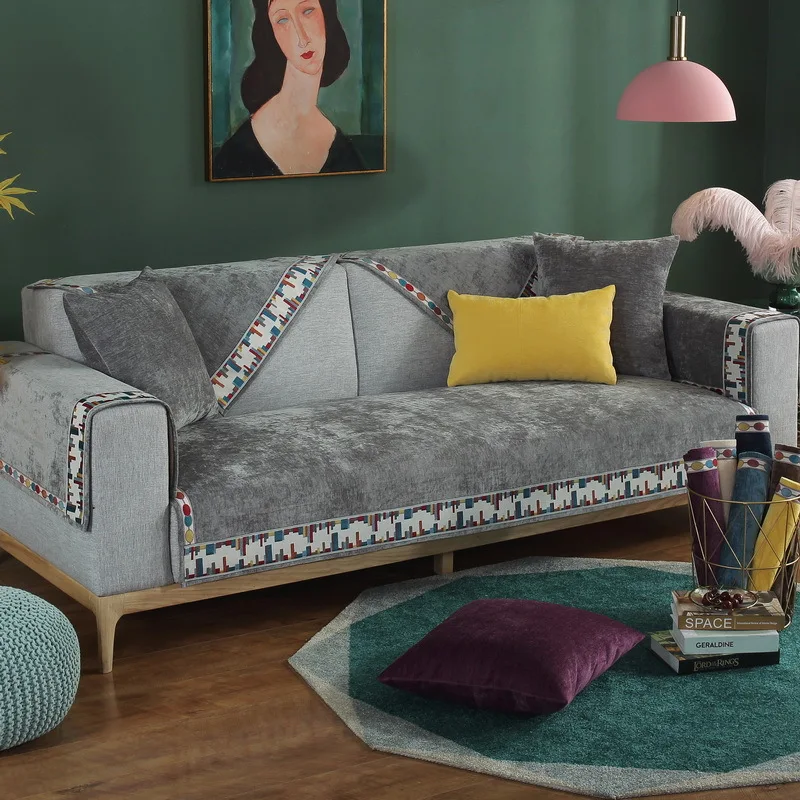 Modern Sofa Towel Chenille Sofa Cushion Cover Thin Section Wide Edge Slipcover Solid Color Non-slip Living Couch Room For Covers
Modern Sofa Towel Chenille Sofa Cushion Cover Thin Section Wide Edge Slipcover Solid Color Non-slip Living Couch Room For Covers
