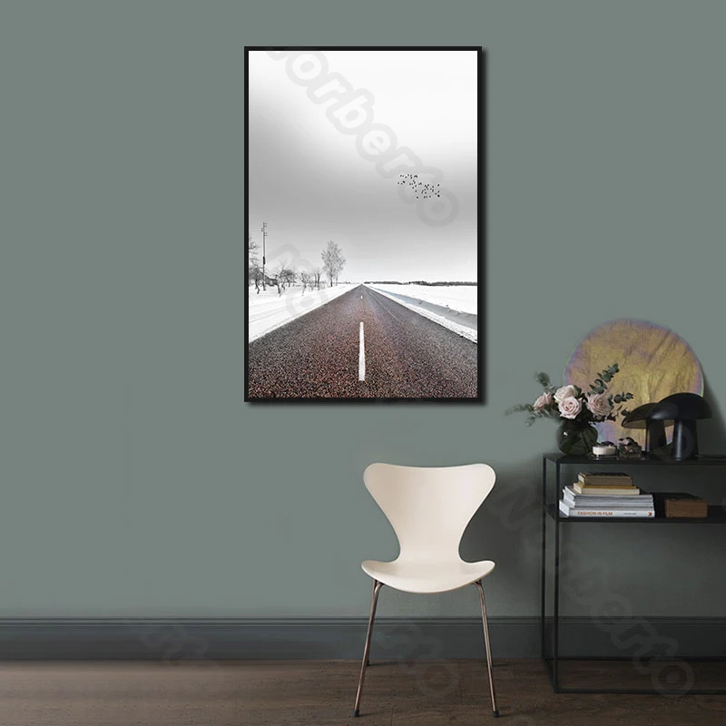 Suburban Landsape Canvas Painting Wall Poster Broad Road In Snow Land Mountain River Light Blue Forest for Home Rooms Decoration 
Suburban Landsape Canvas Painting Wall Poster Broad Road In Snow Land Mountain River Light Blue Forest for Home Rooms Decoration