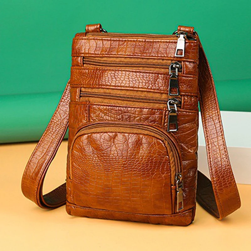 Women's Vintage Soft PU Leather Shoulder Bag High Quality Girl's Leisure Flap Shoulder Bag Fashion Leather Casual Zipper Bag 
Women's Vintage Soft PU Leather Shoulder Bag High Quality Girl's Leisure Flap Shoulder Bag Fashion Leather Casual Zipper Bag