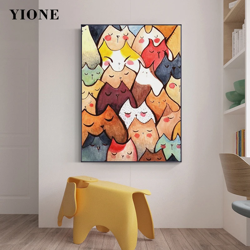Noric Funny Cats Canvas Posters and Prints Abstract Coffee Kitten Woman Wall Art Pictures Home Decoration Paintings with Frame
Noric Funny Cats Canvas Posters and Prints Abstract Coffee Kitten Woman Wall Art Pictures Home Decoration Paintings with Frame