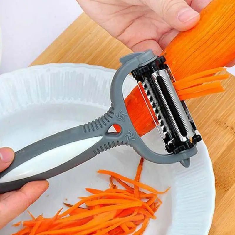 Three in one peeler multi-functional practical vegetable and fruit peeler slicer kitchen gadget
Three in one peeler multi-functional practical vegetable and fruit peeler slicer kitchen gadget