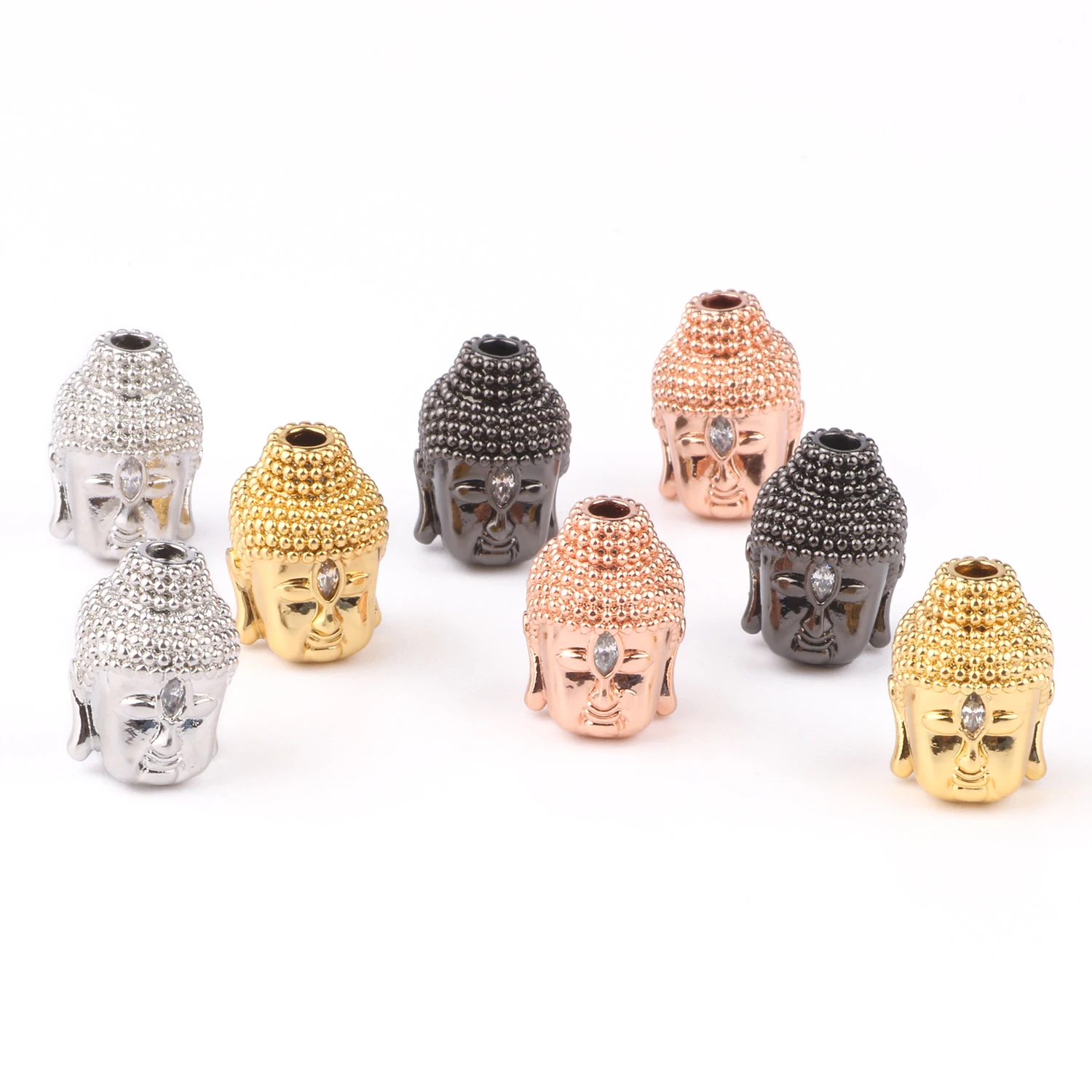 High Quality Gold Silver Color CZ Buddha Head Beads for Jewelry Making DIY Handmade Bracelet Necklace Accessoires Spacer Beads
High Quality Gold Silver Color CZ Buddha Head Beads for Jewelry Making DIY Handmade Bracelet Necklace Accessoires Spacer Beads