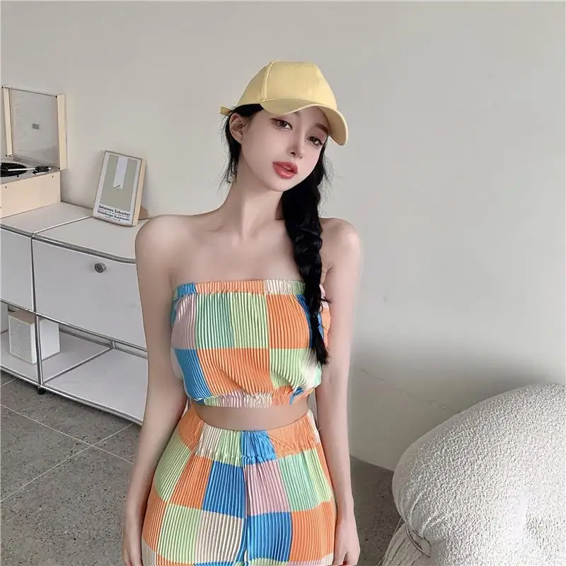 Wide Leg Pants Sets Womens Fashion Outfits Women's Thin High Waist Thin Plaid Straight Pants Two 2 Twp Piece Set Women Crop Top
Wide Leg Pants Sets Womens Fashion Outfits Women's Thin High Waist Thin Plaid Straight Pants Two 2 Twp Piece Set Women Crop Top
