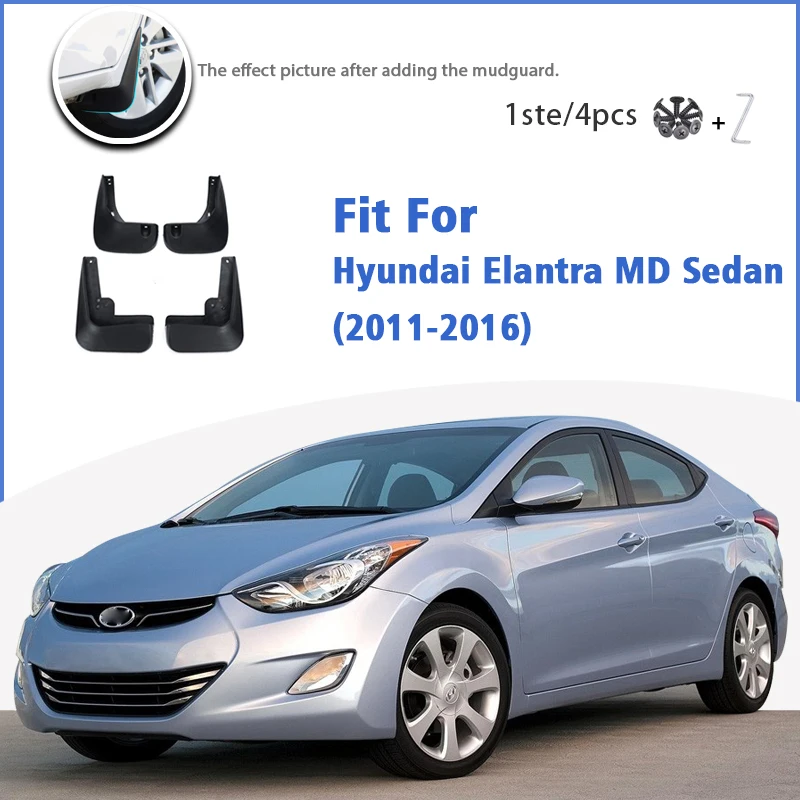 

Mudflaps For Hyundai Elantra MD Sedan 2011-2016 Front Rear 4pcs Mud Flap Mudguards car Accessories slyline Mud Flap Splash Guard