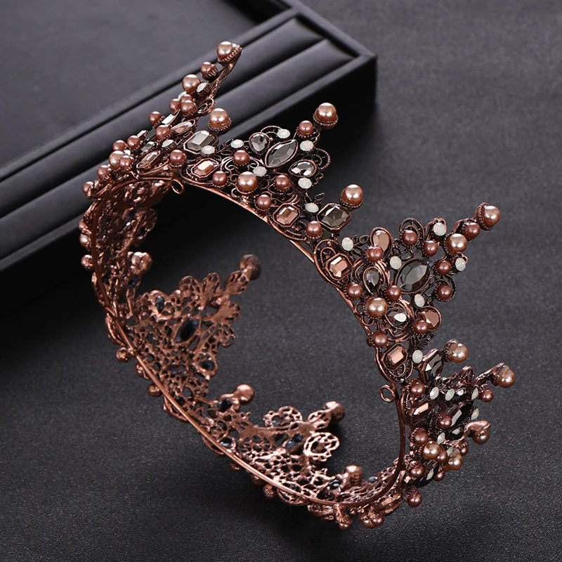 Vintage Round Copper Pearl Crystal Wedding Crown Bridal tiara Headpiece Women Hair Jewelry Wedding Hair Accessories HG208
Vintage Round Copper Pearl Crystal Wedding Crown Bridal tiara Headpiece Women Hair Jewelry Wedding Hair Accessories HG208