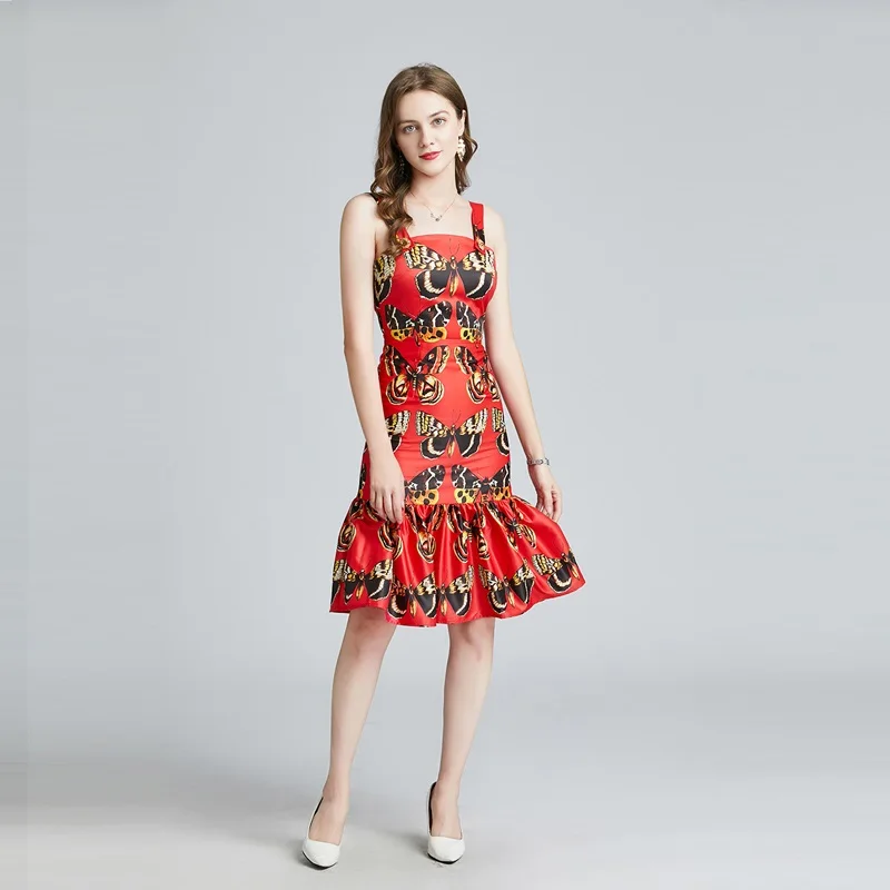 2021 Newest Summer Butterfly Print Backless Beach Dress Hand-Drill Elegant With Suspenders Sexy Girl Slim Party Fishtail Dress
2021 Newest Summer Butterfly Print Backless Beach Dress Hand-Drill Elegant With Suspenders Sexy Girl Slim Party Fishtail Dress