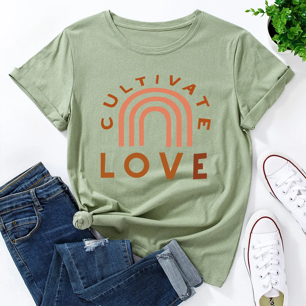 Cultivate Love Women's Graphic Tees Shirts 100%Cotton Short Sleeve Crew Neck Loose T-Shirt Female Summer Casual Tops Clothes
Cultivate Love Women's Graphic Tees Shirts 100%Cotton Short Sleeve Crew Neck Loose T-Shirt Female Summer Casual Tops Clothes