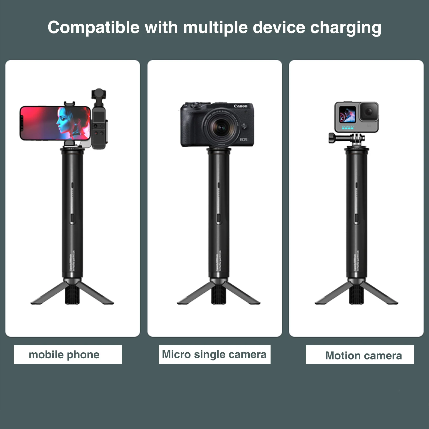 Battery Charger Hand Grip for Gopro 4800Mah Handheld Action Camera Battery Charging Power Bank Selfie Stick for Smartphone
Battery Charger Hand Grip for Gopro 4800Mah Handheld Action Camera Battery Charging Power Bank Selfie Stick for Smartphone