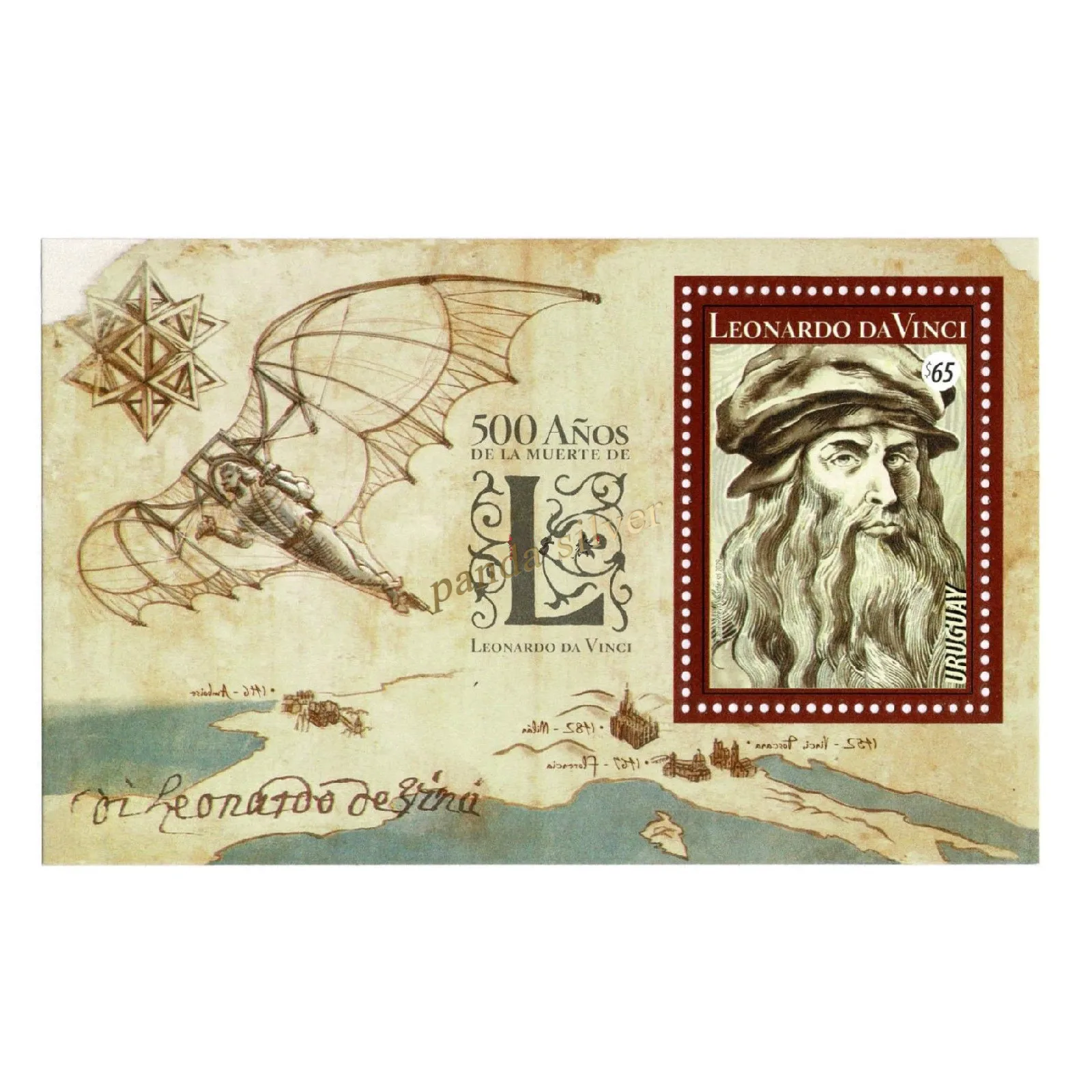 2019, Uruguay, 500th Anniversary of Leonardo Da Vinci's Death, Miniature Sheet,Good Condition Collection
2019, Uruguay, 500th Anniversary of Leonardo Da Vinci's Death, Miniature Sheet,Good Condition Collection