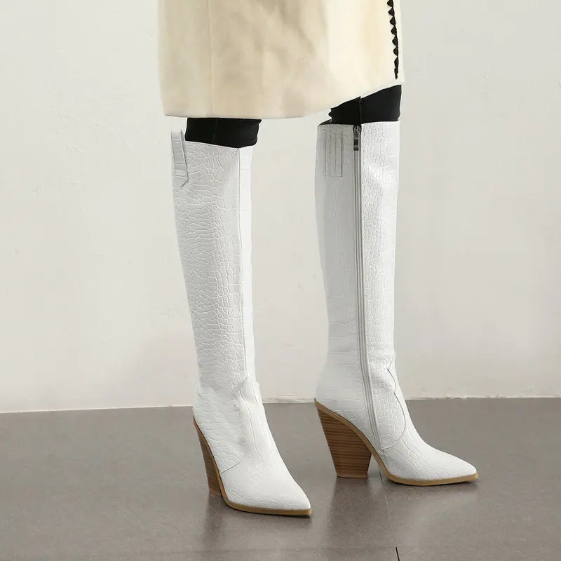 Women Boots Fashion Knee High Boots Faux Leather Wedges High Heel Long Boots Autumn Winter Western Cowboy Zipper Boots Woman
Women Boots Fashion Knee High Boots Faux Leather Wedges High Heel Long Boots Autumn Winter Western Cowboy Zipper Boots Woman