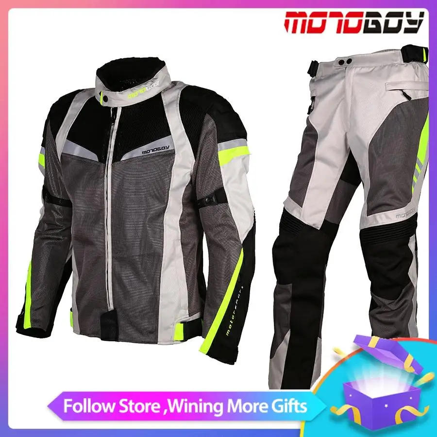 MOTOBOYl Summer Mesh Motorcycle Bike Riding Suit Ventilation and Protective Jacket and Pant Air Protector
MOTOBOYl Summer Mesh Motorcycle Bike Riding Suit Ventilation and Protective Jacket and Pant Air Protector