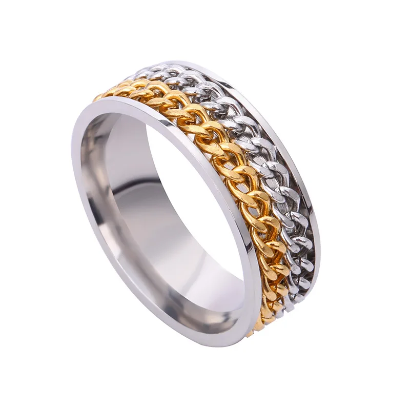 Gothic Stainless Steel Ring Hip-hop Rotatable Rings Double-row Chain Tungsten Steel Fashion Jewelry Men’s Ring Jewelry Gifts
Gothic Stainless Steel Ring Hip-hop Rotatable Rings Double-row Chain Tungsten Steel Fashion Jewelry Men’s Ring Jewelry Gifts