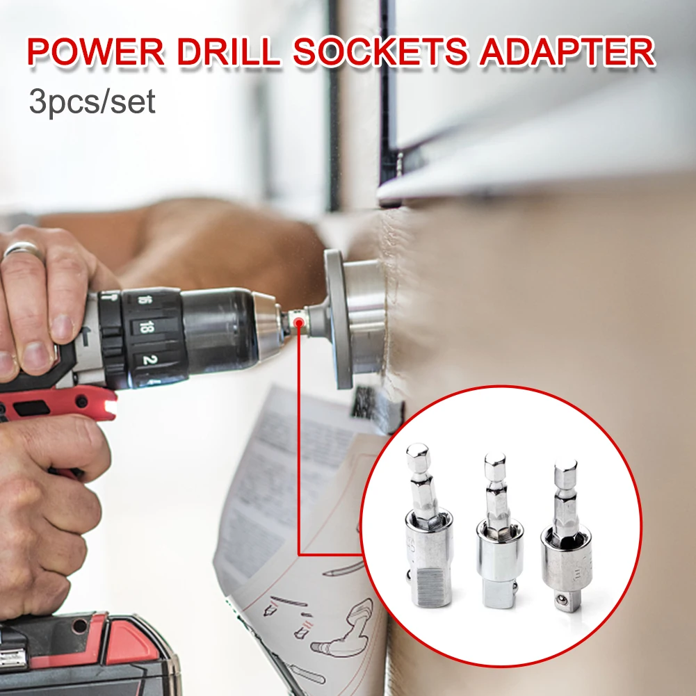 3pcs/set Bar Tools Rod Power Drill Sockets Adapter Impact Driver Hex Shank Connection Sleeve 360 Rotatable Accessory Extension 
3pcs/set Bar Tools Rod Power Drill Sockets Adapter Impact Driver Hex Shank Connection Sleeve 360 Rotatable Accessory Extension