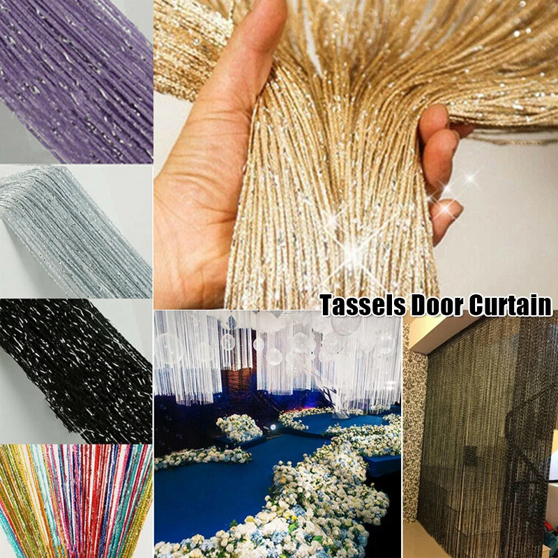 2*2M Door Curtain Tassel Bright Rope Woven Fringe Home/Hotel/Wedding/Party Decor Room Divider Curtain Panel Window Fly Screen
2*2M Door Curtain Tassel Bright Rope Woven Fringe Home/Hotel/Wedding/Party Decor Room Divider Curtain Panel Window Fly Screen