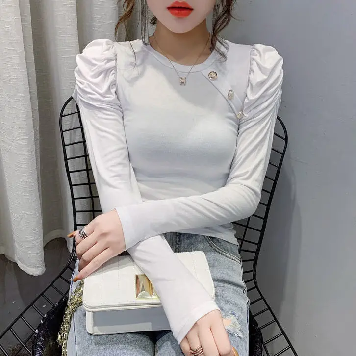 Blouse Women round Neck Long Sleeve Button Shirts Women's Slim Fit Bottoming Shirt Top Blusas Ropa De Mujer
Blouse Women round Neck Long Sleeve Button Shirts Women's Slim Fit Bottoming Shirt Top Blusas Ropa De Mujer