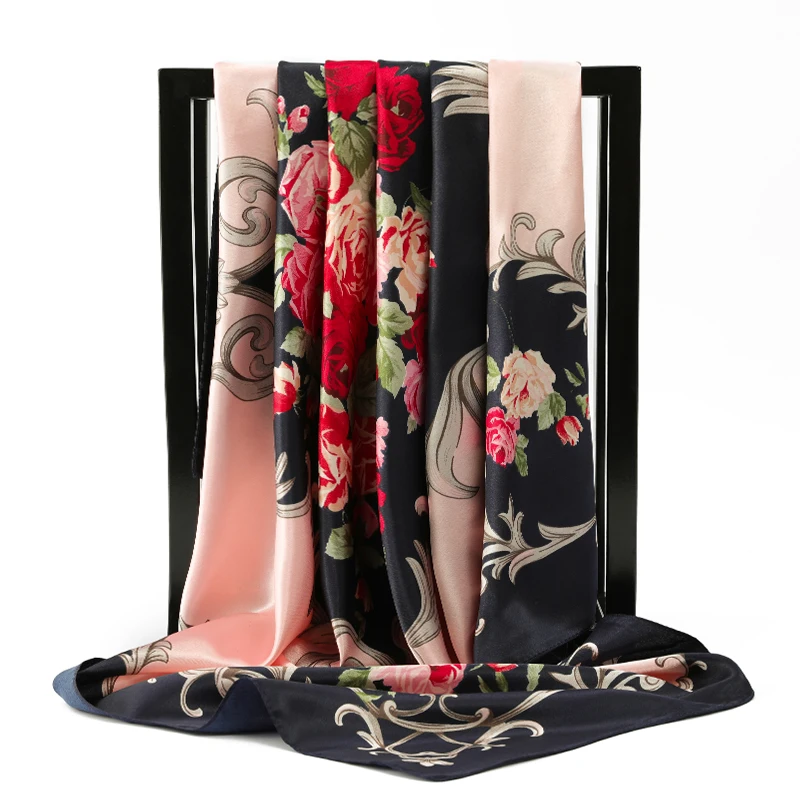 Women Silk Scarf Fashion Flower Print Square Head Scarves Lady Luxury Brand Shawls Silk Women Scarf Foulard Satin Hijab 90*90cm
Women Silk Scarf Fashion Flower Print Square Head Scarves Lady Luxury Brand Shawls Silk Women Scarf Foulard Satin Hijab 90*90cm