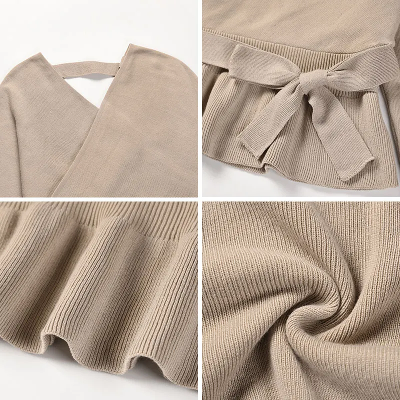 Autumn Winter New Long Sleeve V-Neck Sexy Sweaters Solid Color Backless Knitted Tops Casual Office Ladies Pullover Outerwear
Autumn Winter New Long Sleeve V-Neck Sexy Sweaters Solid Color Backless Knitted Tops Casual Office Ladies Pullover Outerwear
