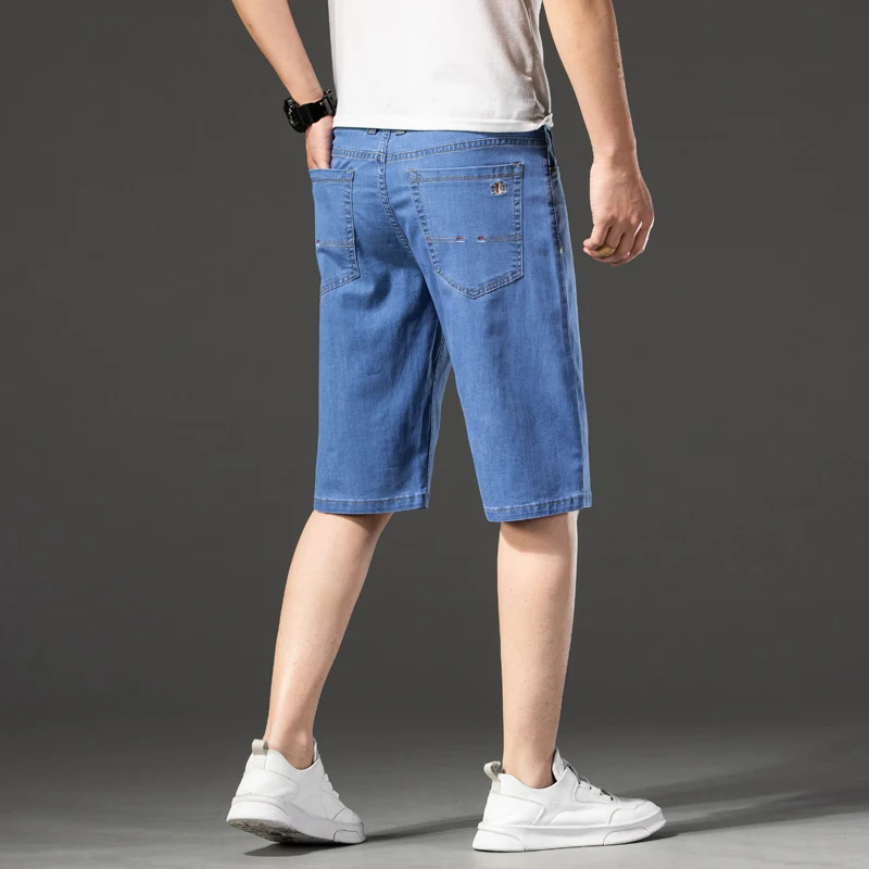 2021 summer high-quality lyocell cotton stretch lightweight straight denim shorts young men's casual brand large size Jeans
2021 summer high-quality lyocell cotton stretch lightweight straight denim shorts young men's casual brand large size Jeans