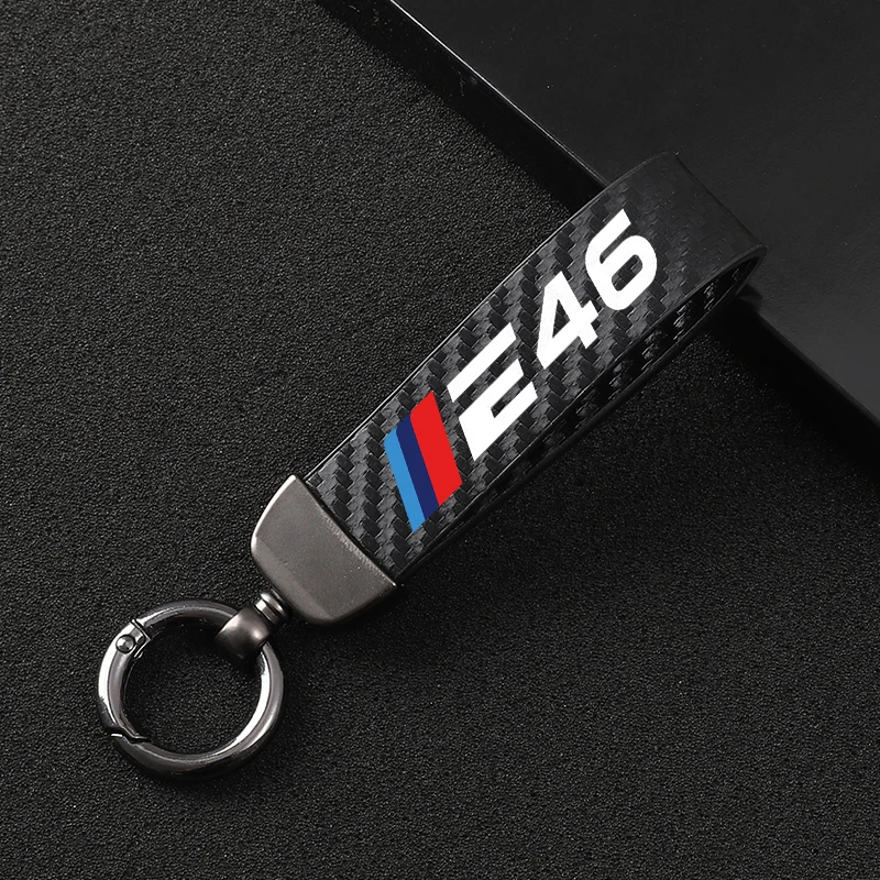 

New Carbon Fiber Car Styling Custom Make Keychain Fine Gift Key Ring For BMW E28 E39 E46 E60 E61 E70 E90 E92 E93 Accessories