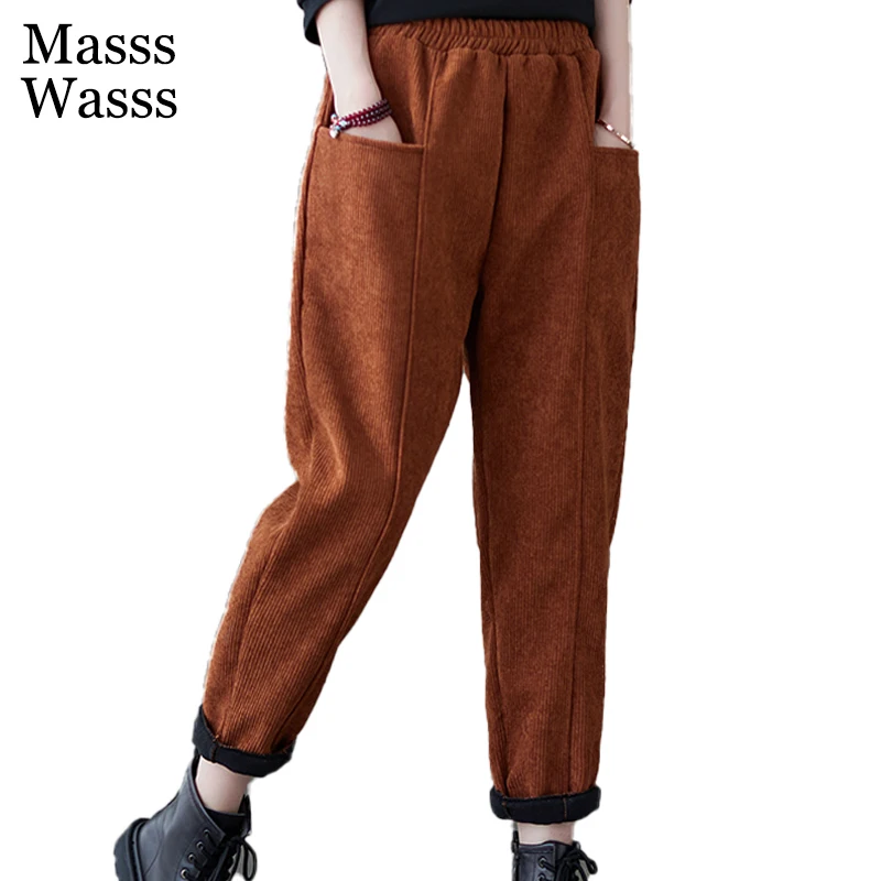 Masss Wasss 2021 Winter Womens Casual Corduroy Pants Korean Design Ladies Loose Elastic Waist Trousers Vintage Style Pantalons
Masss Wasss 2021 Winter Womens Casual Corduroy Pants Korean Design Ladies Loose Elastic Waist Trousers Vintage Style Pantalons