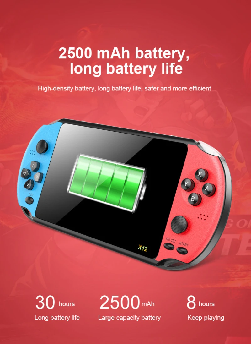 Handheld Game Console Nostalgic 5.1 Inch HD Large Screen 8G Double-rocker X12 Classic Game Video Retro Mini Handheld Game
Handheld Game Console Nostalgic 5.1 Inch HD Large Screen 8G Double-rocker X12 Classic Game Video Retro Mini Handheld Game