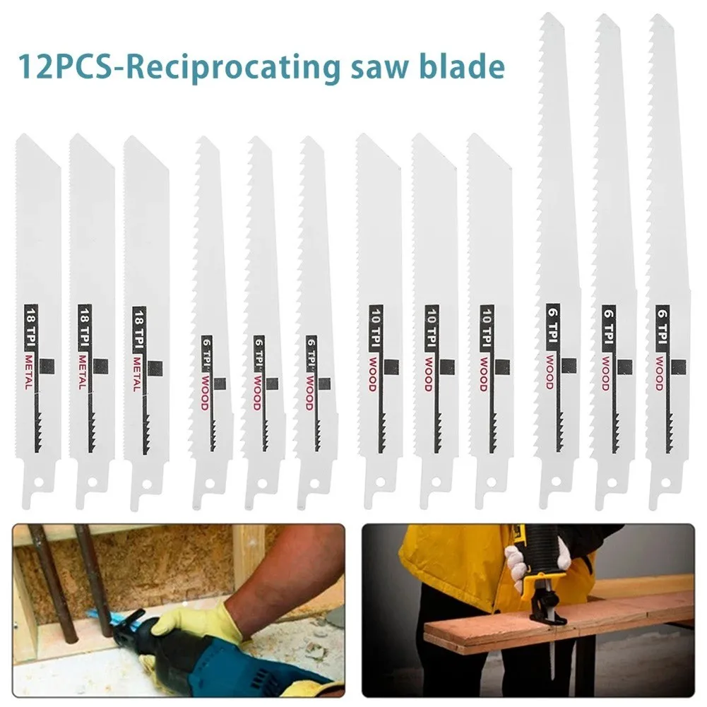12 Pcs Jigsaw Blades High Strength For Wood Metal PVC Tube Cutting 6/8 Inch 6TPI / 10TPI / 18TPI Woodworking Saw Blade
12 Pcs Jigsaw Blades High Strength For Wood Metal PVC Tube Cutting 6/8 Inch 6TPI / 10TPI / 18TPI Woodworking Saw Blade