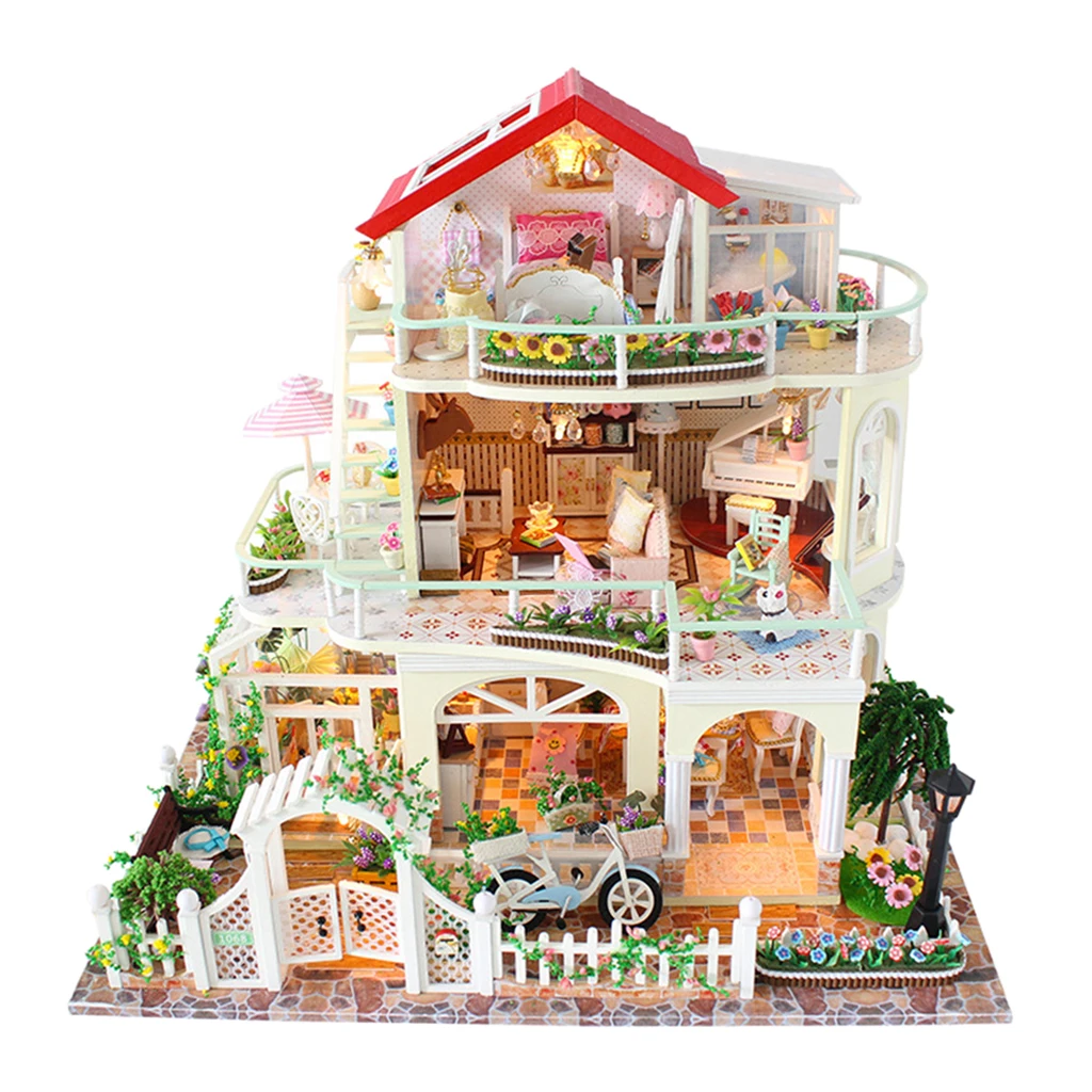 DIY Doll House with Wooden Furniture Miniature Model Building Kits Dollhouse Toys for Children Adult
DIY Doll House with Wooden Furniture Miniature Model Building Kits Dollhouse Toys for Children Adult