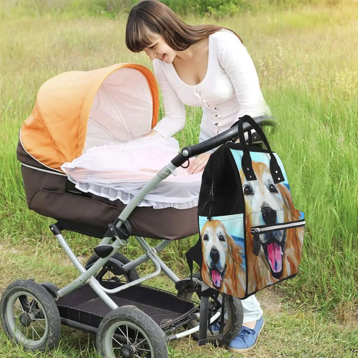 Golden Retriever Diaper Bags Large Capacity Mummy Maternity Multifunctional Nursing Bag Backpack Baby Care Mom Convenient Bag
Golden Retriever Diaper Bags Large Capacity Mummy Maternity Multifunctional Nursing Bag Backpack Baby Care Mom Convenient Bag