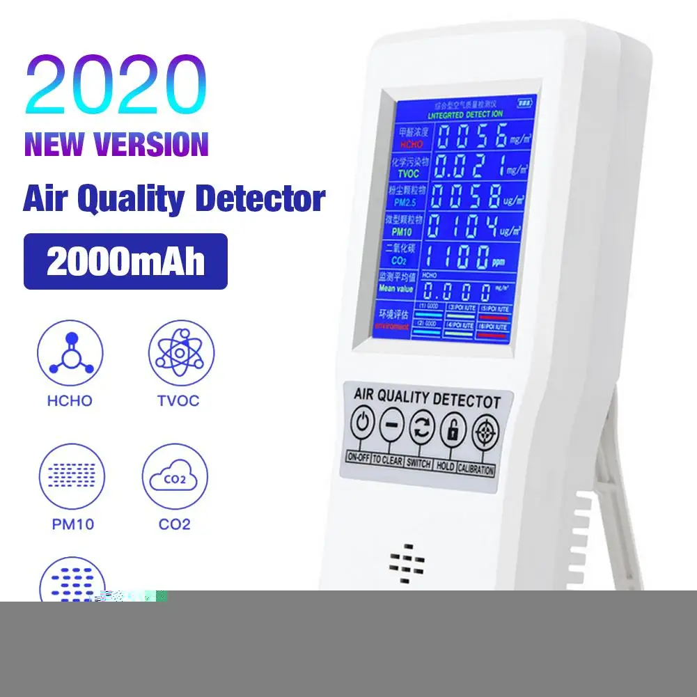 Home Air Quality Monitor Tester Is Suitable For Carbon Dioxide Formaldehyde (HCHO) TVOC PM2.5/PM10 Multifunctional Air Detector
Home Air Quality Monitor Tester Is Suitable For Carbon Dioxide Formaldehyde (HCHO) TVOC PM2.5/PM10 Multifunctional Air Detector
