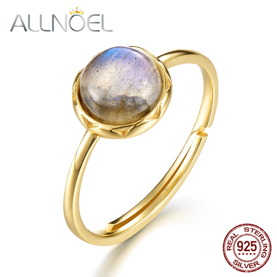ALLNOEL 925 Sterling Silver Ring For Women Natural Labradorite Real Gold Plated Adjustable Jewelry Birthday Gift High Quality
ALLNOEL 925 Sterling Silver Ring For Women Natural Labradorite Real Gold Plated Adjustable Jewelry Birthday Gift High Quality