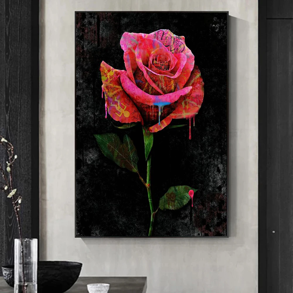 Modern Creative Rose Flower Graffiti Art Red Floral Personality Pattern Print Canvas Poster Living Room Home Decorative Painting
Modern Creative Rose Flower Graffiti Art Red Floral Personality Pattern Print Canvas Poster Living Room Home Decorative Painting