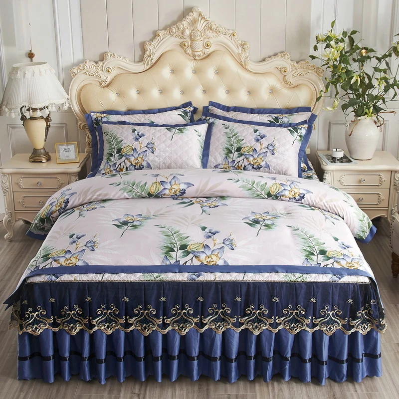 Princess Style Bedding Sets girls Beddingset silkly tencel Bed Linen Duvet Cover Bedspread Pillowcase ruffles bed cover/bed Sets 
Princess Style Bedding Sets girls Beddingset silkly tencel Bed Linen Duvet Cover Bedspread Pillowcase ruffles bed cover/bed Sets