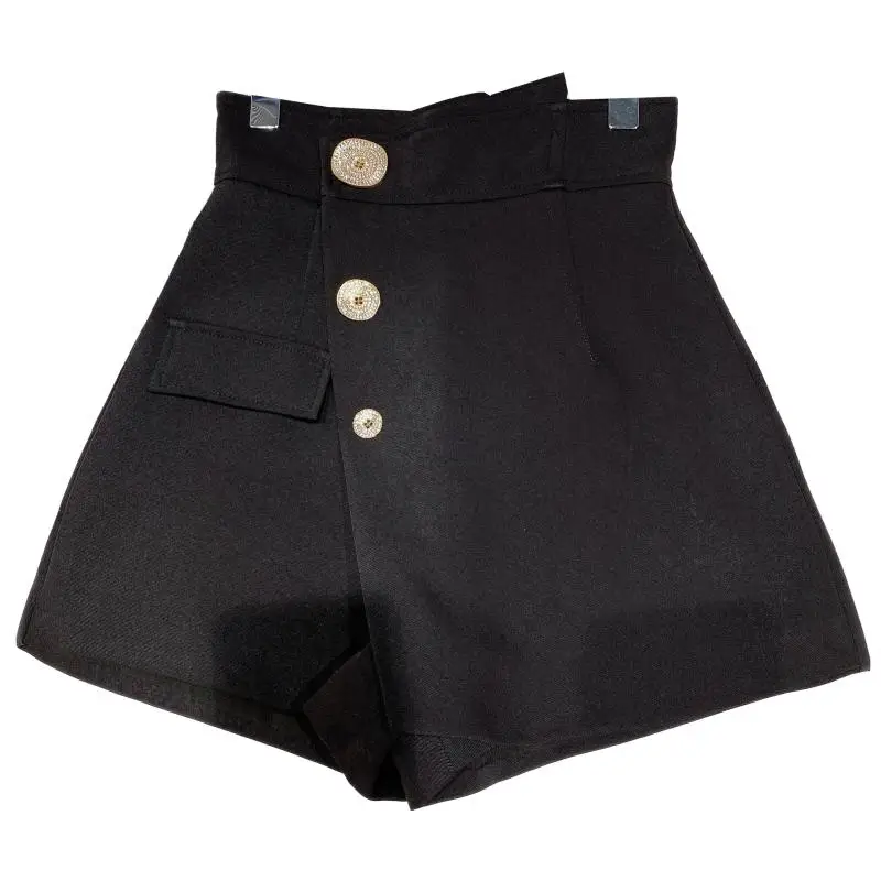 2021 Spring New Women Wide Leg Shorts Metal Diamond Buckle High Waist Fake Two Piece Foldout Design Women's Shorts
2021 Spring New Women Wide Leg Shorts Metal Diamond Buckle High Waist Fake Two Piece Foldout Design Women's Shorts