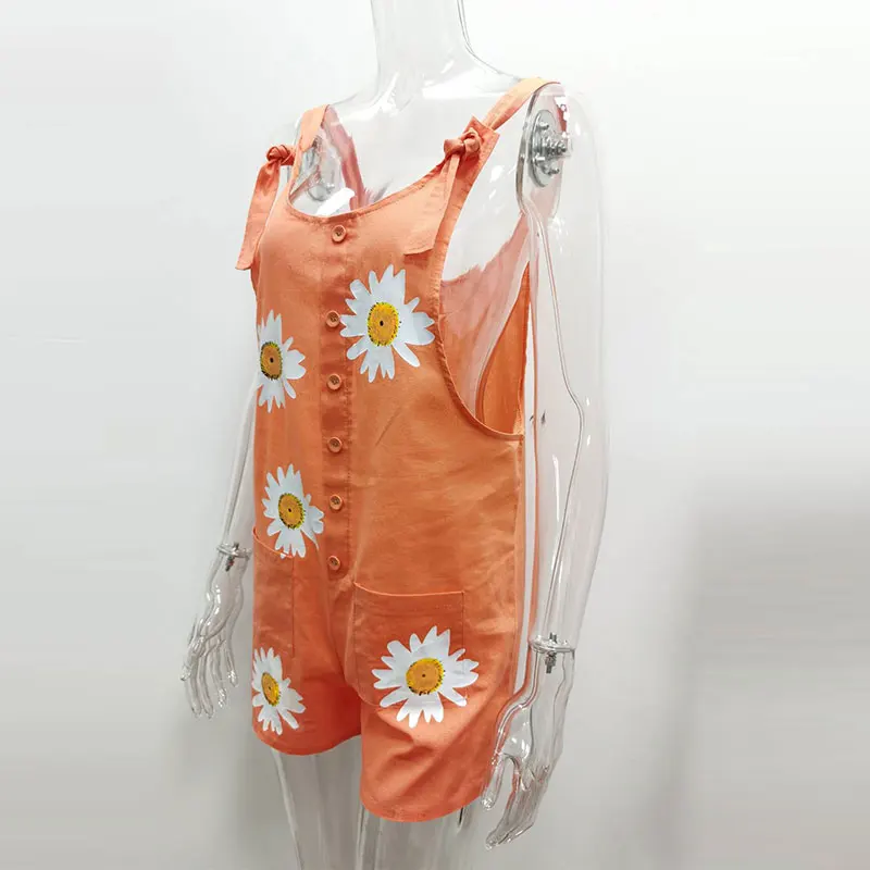 Plus Size 5XL Daisy Print Jumpsuit Women Summer V-neck Button Cotton Linen Playsuit Sleeveless Pocket Rompers Beach Overalls
Plus Size 5XL Daisy Print Jumpsuit Women Summer V-neck Button Cotton Linen Playsuit Sleeveless Pocket Rompers Beach Overalls