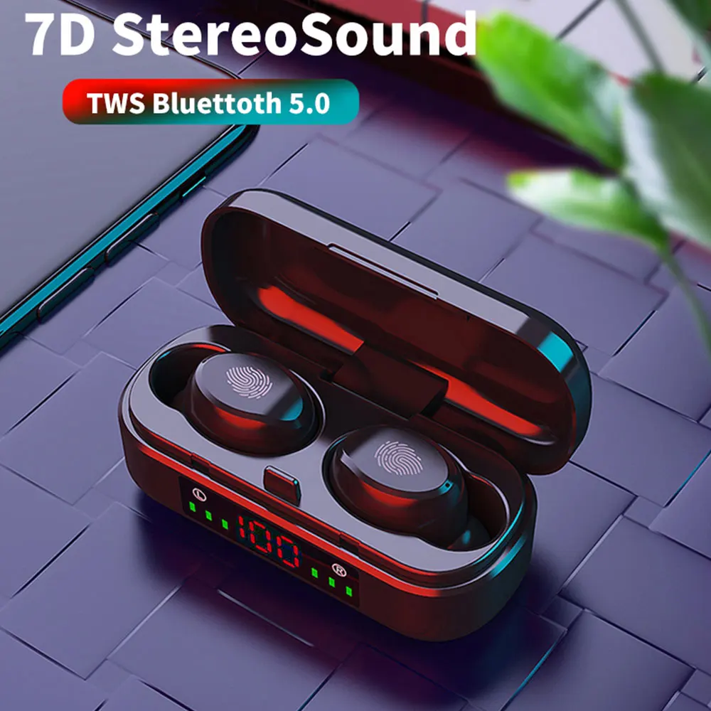 TWS Bluetooth 5.0 Earphones 2200mAh Charging Box Wireless Headphone 9D Stereo Sports Waterproof Earbuds Headsets With Microphone
TWS Bluetooth 5.0 Earphones 2200mAh Charging Box Wireless Headphone 9D Stereo Sports Waterproof Earbuds Headsets With Microphone