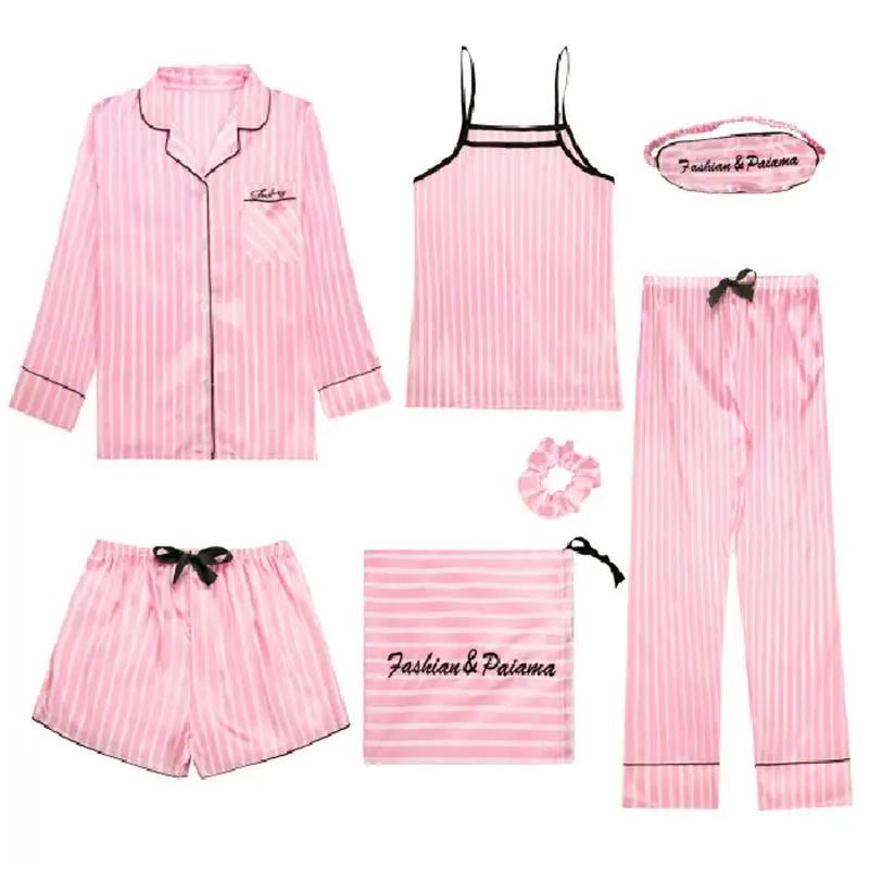 2020 Sleepwear 7 Pieces Pyjama Set Women Spring Autumn Pajamas Suit Soft Nightwear Gift Home Clothes
2020 Sleepwear 7 Pieces Pyjama Set Women Spring Autumn Pajamas Suit Soft Nightwear Gift Home Clothes