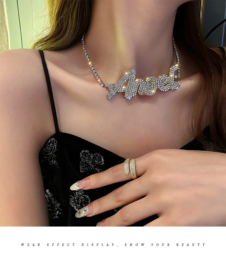 Full Diamond English Alphabet Women's Necklace Exaggerated Pendant Chain Short Women's Necklace Neck Chain Suitable for Women
Full Diamond English Alphabet Women's Necklace Exaggerated Pendant Chain Short Women's Necklace Neck Chain Suitable for Women