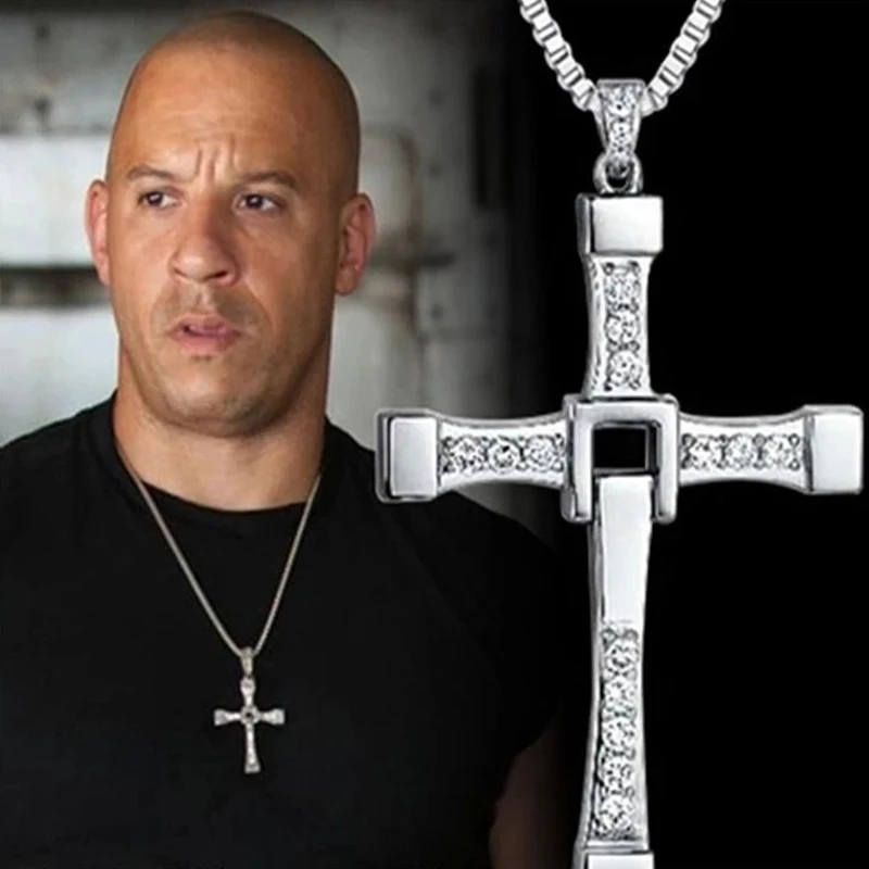 

Форсаж 6 7 8 Жесткий Газа актера в стиле «хип-хоп» крест Доминика Торетто ожерелье кулон для мужчин подарок другу, модное ювелирное изделие