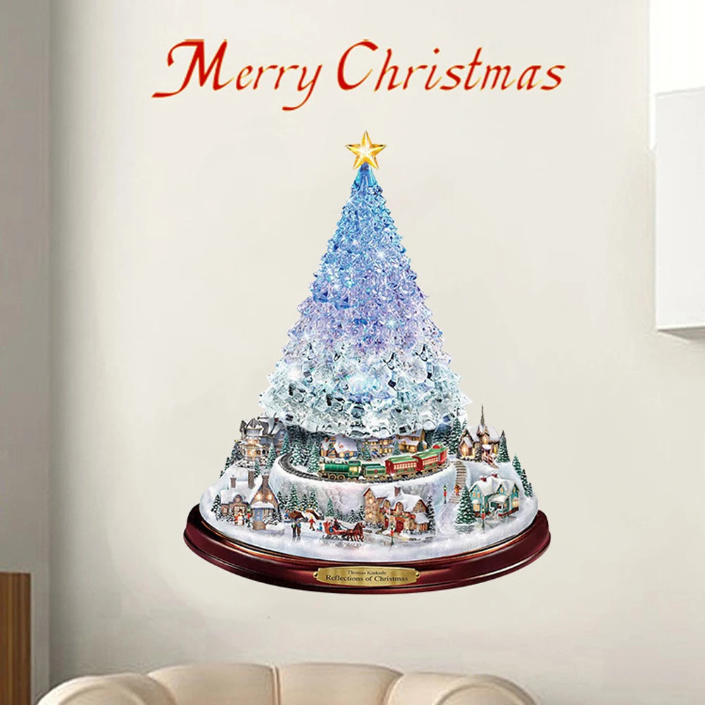 Christmas Tree Rotating Sculpture Train Decorations Paste Window Paste Stickers pegatinas paredes Christmas Decorations New Year
Christmas Tree Rotating Sculpture Train Decorations Paste Window Paste Stickers pegatinas paredes Christmas Decorations New Year