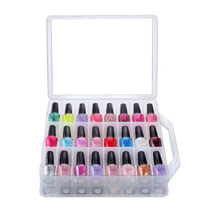 48 Grid Nail Polish Storage Box Makeup Organizer Portable Nail Polish Holder Clear Adjustable Double-layer Toolbox Pla
48 Grid Nail Polish Storage Box Makeup Organizer Portable Nail Polish Holder Clear Adjustable Double-layer Toolbox Pla