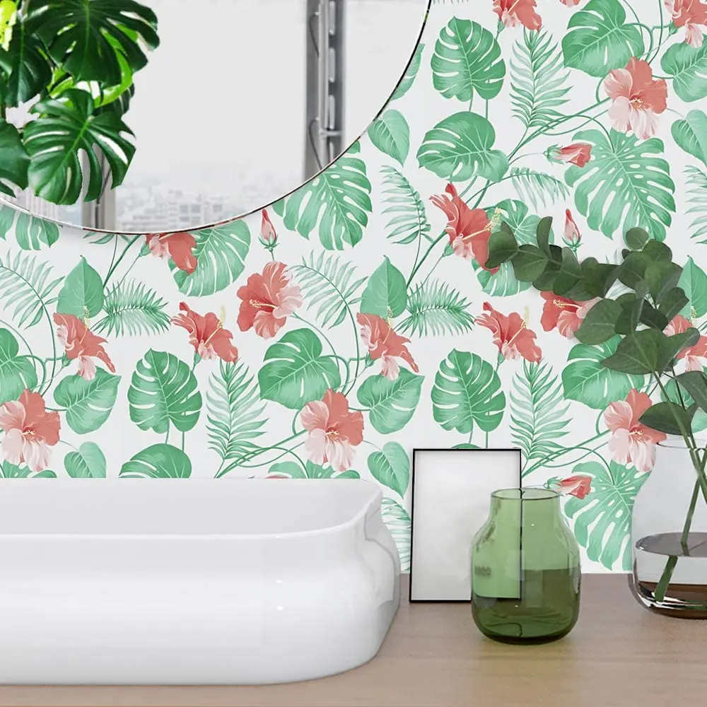 Peel and Stick Wallpaper Floral Contact Paper Tropical Red Flowers Self Adhesive Wall Stickers For Bedroom Wall Home Decoration
Peel and Stick Wallpaper Floral Contact Paper Tropical Red Flowers Self Adhesive Wall Stickers For Bedroom Wall Home Decoration
