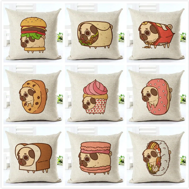 Creative Pug Dog Cushion Cover Cartoon Cute Pug Dog Throw Pillow Case Linen Sofa Home Decoration Pillowcase Cushion Cover 
Creative Pug Dog Cushion Cover Cartoon Cute Pug Dog Throw Pillow Case Linen Sofa Home Decoration Pillowcase Cushion Cover