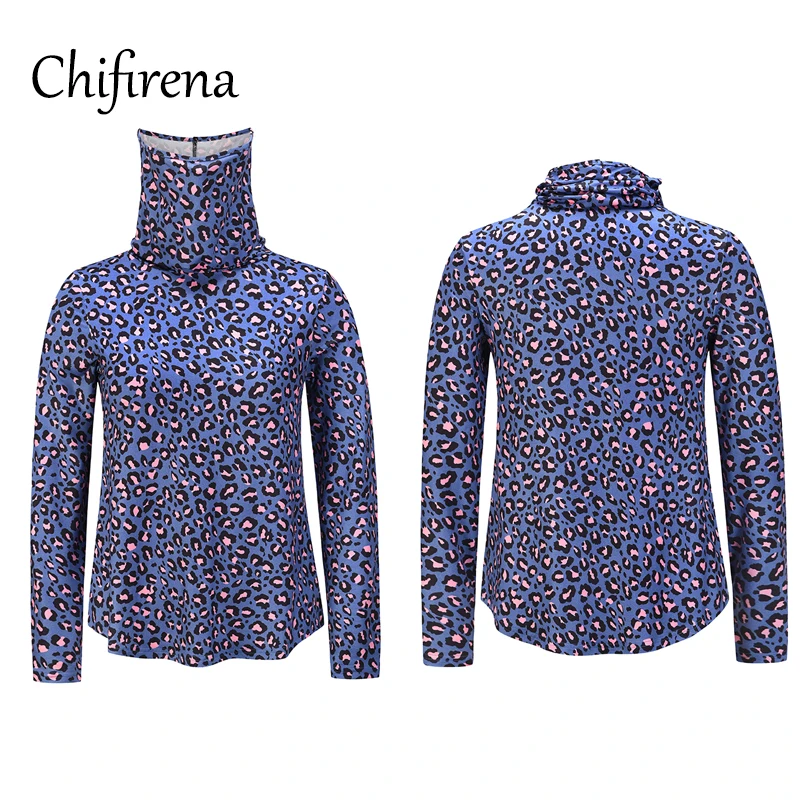 Chifirena Plus Size Face Mask T Shirt Women Long Sleeve Leopard Camouflage Casual Top Loose Turtleneck Pullover Black Tee-shirts
Chifirena Plus Size Face Mask T Shirt Women Long Sleeve Leopard Camouflage Casual Top Loose Turtleneck Pullover Black Tee-shirts
